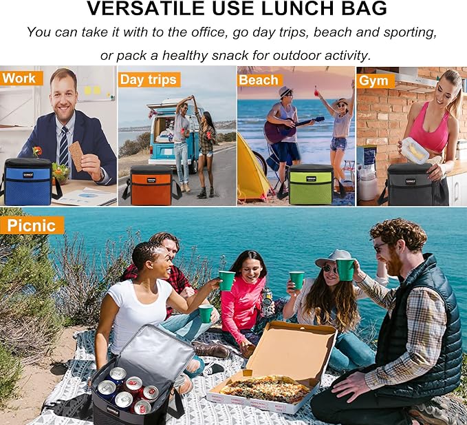 6 Can/5L Lunch Bag for Women Men Portable Lunch Box Small Cooler Bag Soft - Image 6