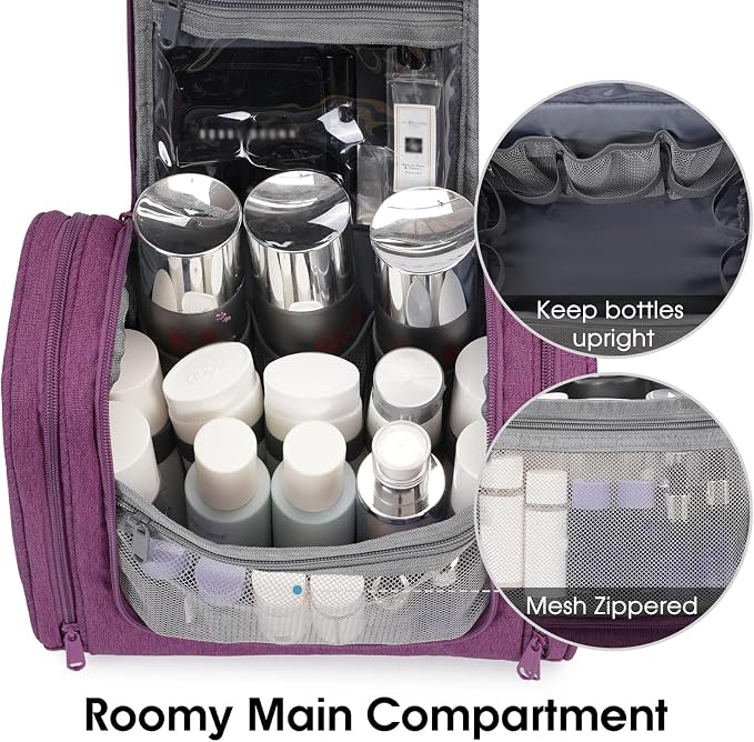 Narwey Hanging Toiletry Bag for Women Travel Makeup Bag Organizer Toiletries - Image 5