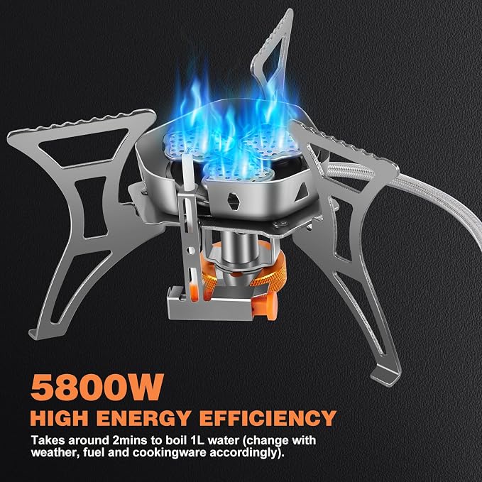 WADEO 6800W Windproof Camping Stove, Backpacking Stove - Image 2