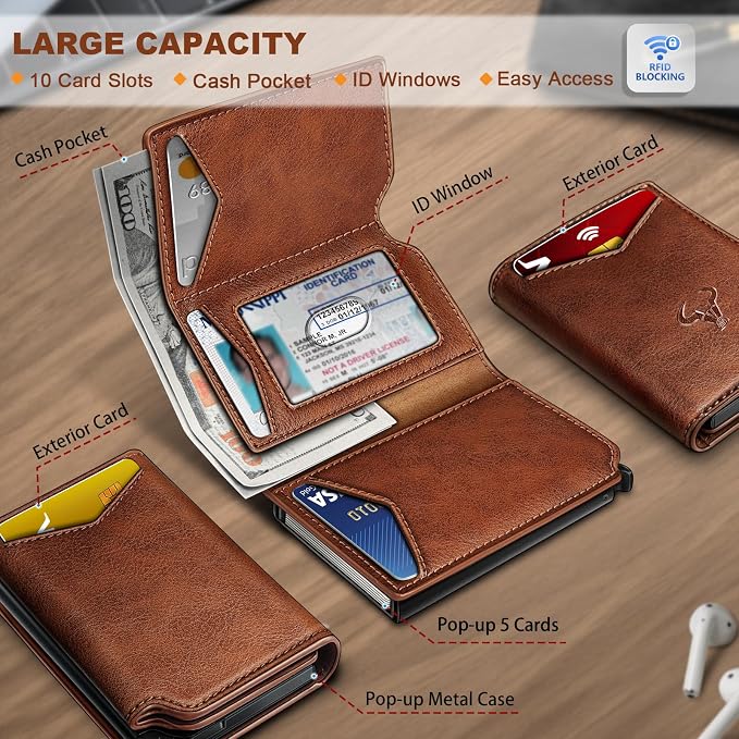 BULLIANT Men Wallet Leather Wallet Card Holders Money Clip - Image 2