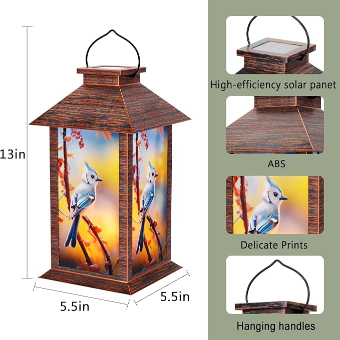Solar Lanterns Outdoor, Waterproof Garden Hanging Lanterns - Image 2