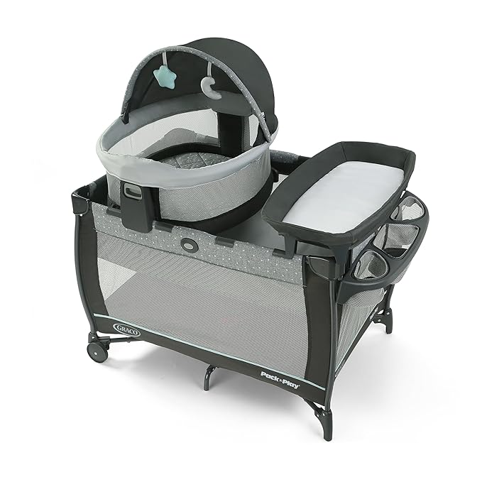 Graco Pack ’n Play Travel Dome LX Playard – Raised Travel Bassinet, UV‑50 Canopy by Graco