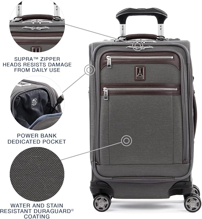 Travelpro Platinum Elite Softside Expandable Carry on Luggage, 8 Wheel Spinner - Image 3