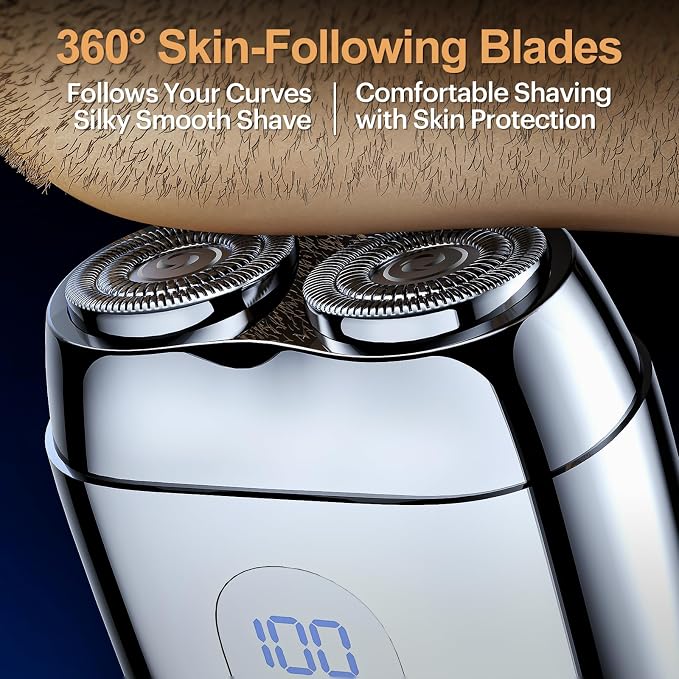 All-Metal Mini Electric Shaver for Travel Men– Smooth & Close Shave, Portable - Image 4