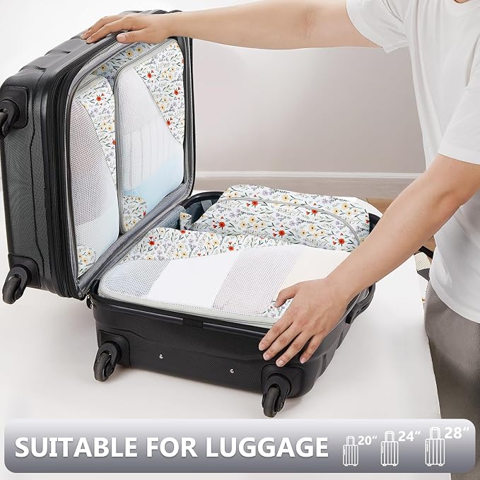 8 Set Packing Cubes for Travel, Gifts for Women Mom, Anti-Tearing Suitcase - Image 5