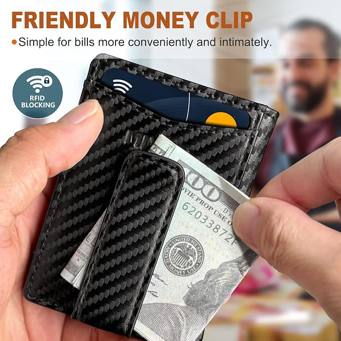 Airtag Wallet for Men- with Money Clip Gift Boxed, Magnetic Closure Slim - Image 6