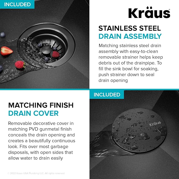KRAUS Kore 21 Inch Undermount Workstation 16 Gauge Stainless Steel Single Bowl - Image 7