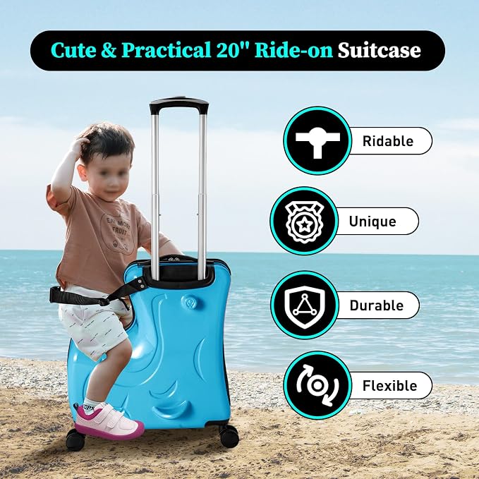 20 Inch Children's Ride On Trolley, Toddler Luggage Seat Ride - Image 3