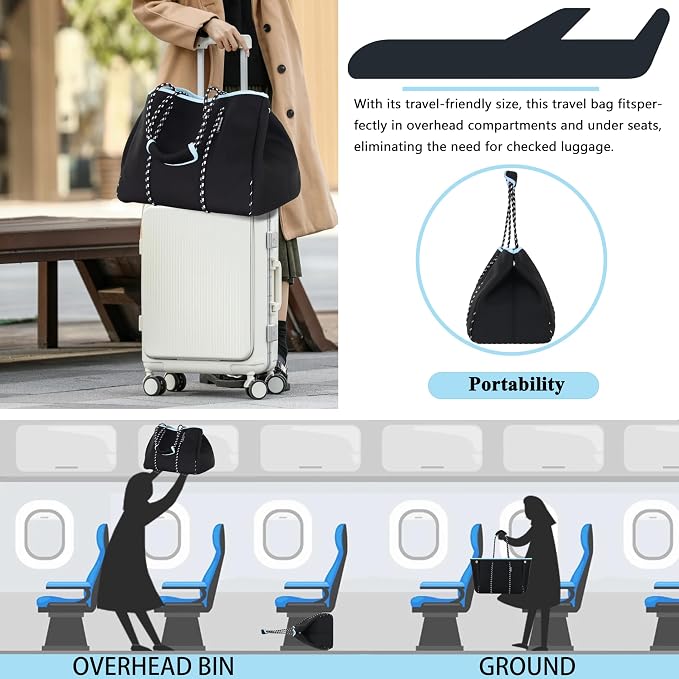 QOGiR Neoprene Multipurpose Beach Bag Tote - Image 7