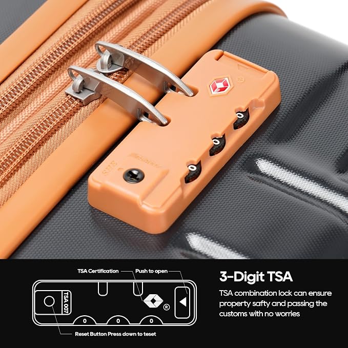 GinzaTravel Luggage Sets 3-Piece Expandable Suitcases - Image 5