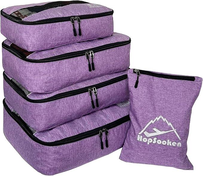 5 Set Packing Cubes for Travel Large Suitcase Luggage Organizer Bags Travel by HOPSOOKEN
