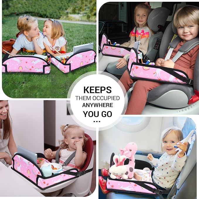 COOLBEBE Kids Travel Tray for Toddler Car Seat, Travel Tray for Airplane - Image 2