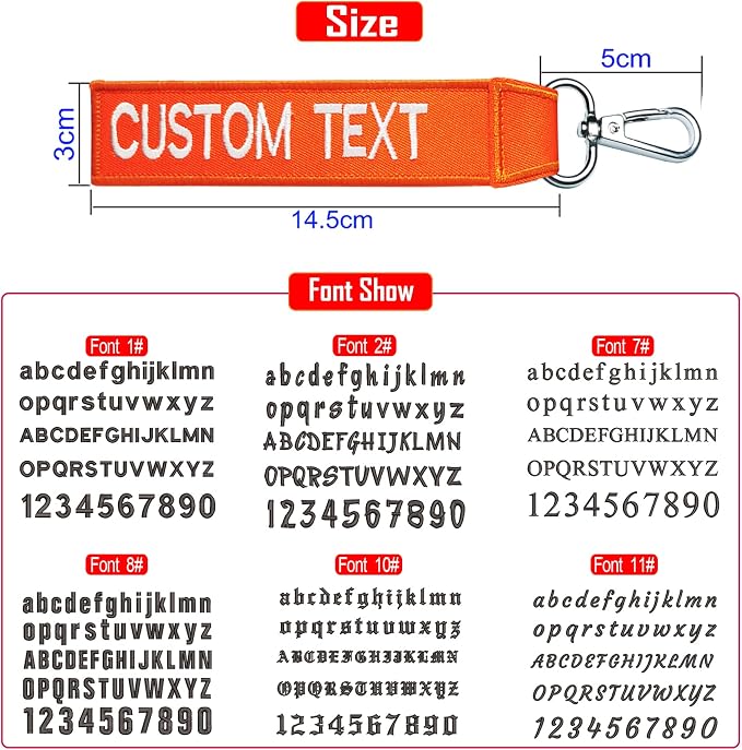 Custom Luggage Tags, Custom Personalized Luggage tag Name, Embroidery Key Ring - Image 3