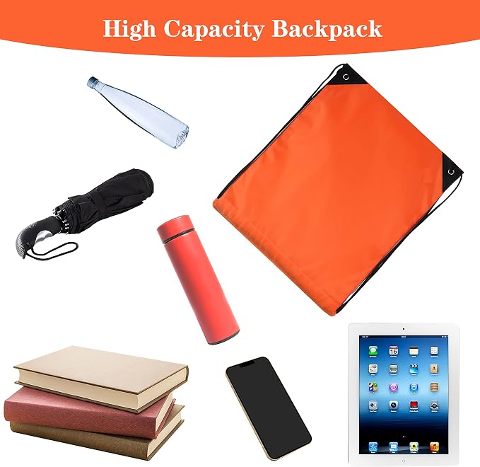 20 Colors Drawstring Backpack Bags Sack Pack Cinch Tote Sport Storage Polyester - Image 5