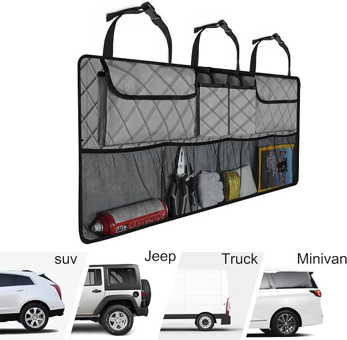 Femuar Car Trunk Organizer, Large Capacity Backseat Trunk Organizer, - Image 5