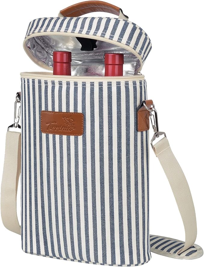 Tirrinia 2 Bottle Insulated Wine Tote Carrier by Tirrinia