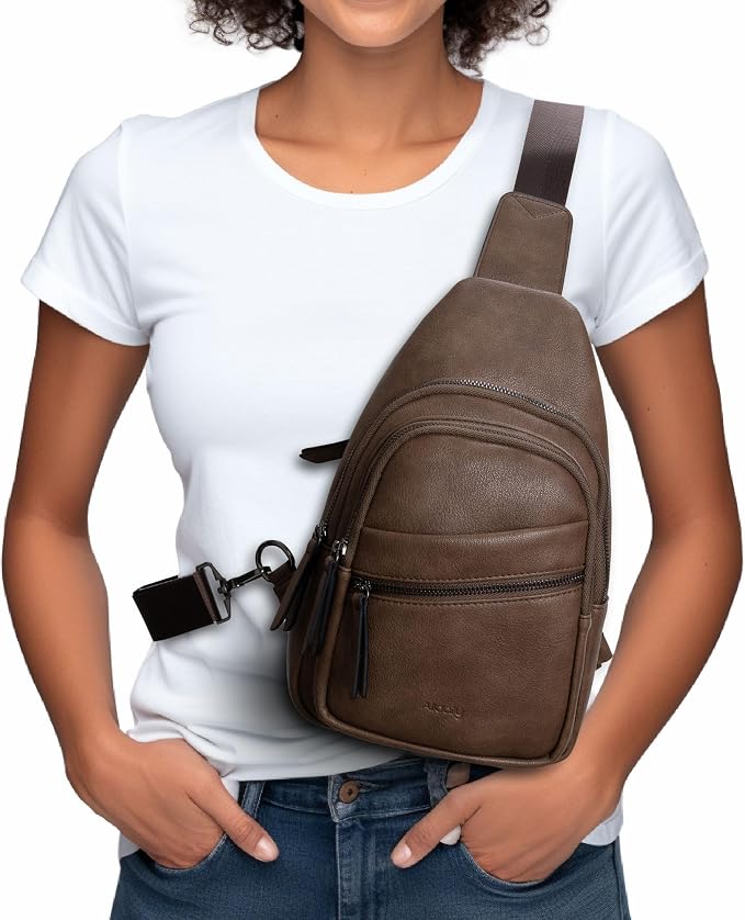 Alldaily Large Sling Bag for Women Crossbody Purse Leather Fashionable Trendy - Image 2