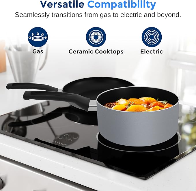SereneLife Kitchenware Pots & Pans Basic Kitchen Cookware, Heat Resistant - Image 6