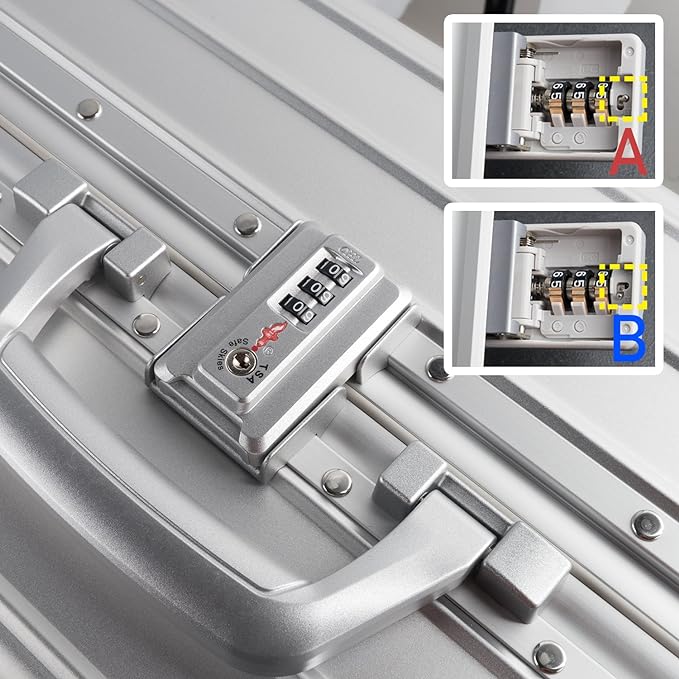 TRAVELKING All Aluminum Luggage Zipperless Hard Shell Luggage Case - Image 2