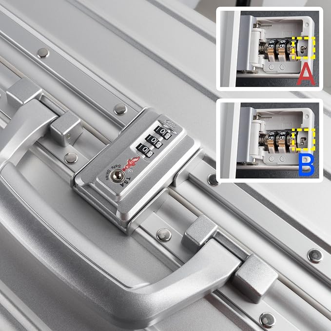 TRAVELKING All Aluminum Carry On Luggage Zipperless Hard Shell Luggage Case - Image 3