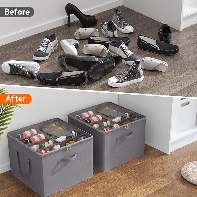 Lifewit Shoe Storage Organizer for Closet, Fits 12-16 Pairs, Large Shoe Box - Image 7