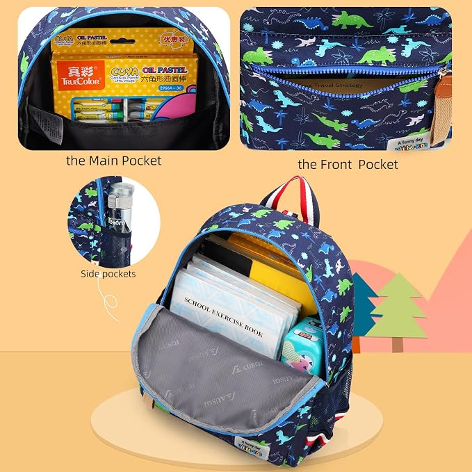 willikiva Cartoon Bus 12 Kindergarten Backpack - Image 3