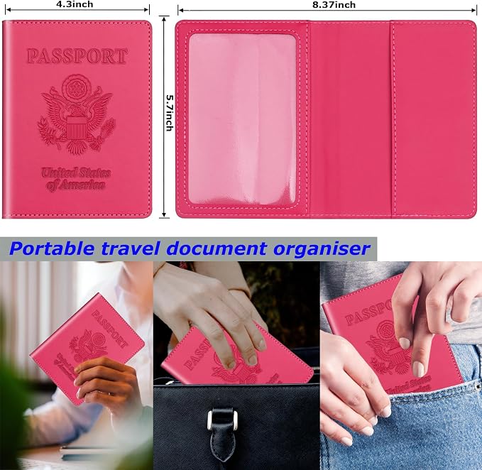 Passport Holder 2Pcs, Passport Cover Wallet Case - Image 2