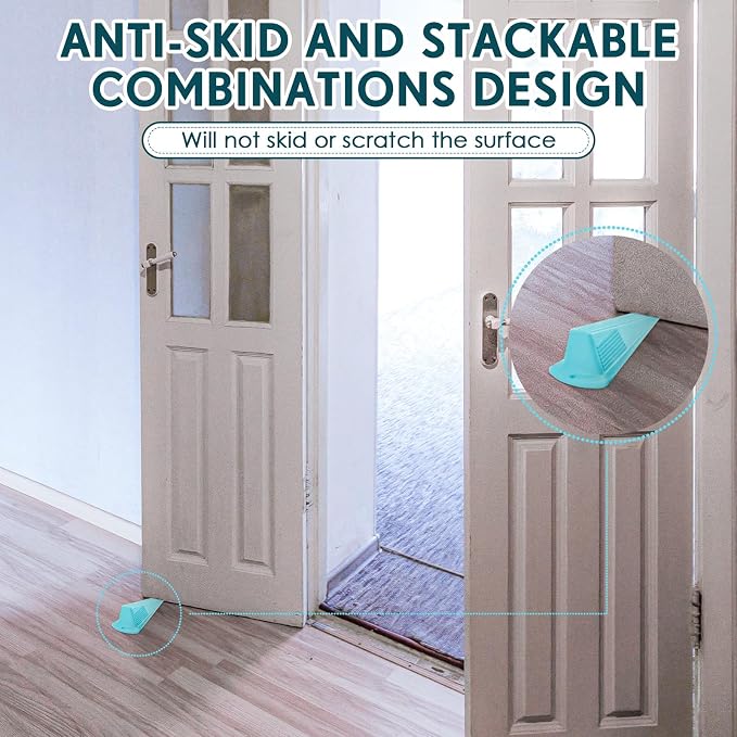 Frienda 4 Pcs Jumbo Door Stoppers Heavy Duty Door Stopper Tall up to 2inch Tall - Image 6