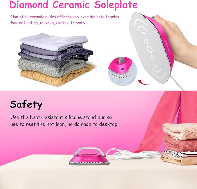 Newbealer Travel Iron with Dual Voltage - 120V/220V Lightweight Dry Iron - Image 4