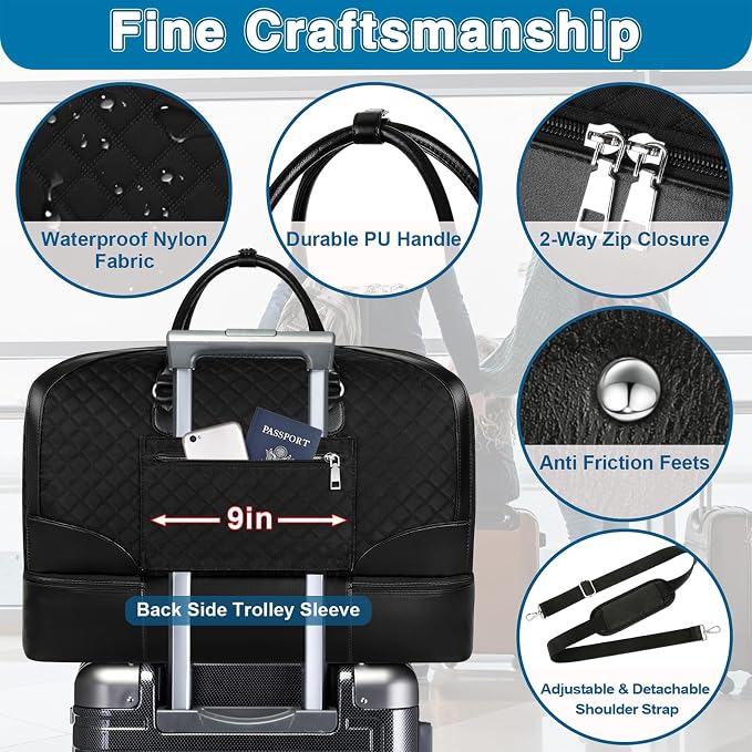 Weekender Bag for Women, Travel Duffel Bag Carry On Overnight Bag - Image 7