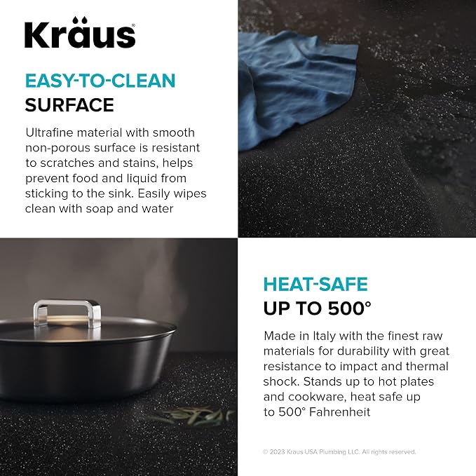 KRAUS Bellucci 25-inch Granite Workstation Drop In Top Mount Single Bowl - Image 11