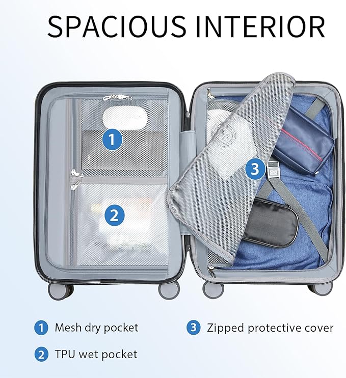 KROSER Hardside Expandable Carry On Luggage - Image 3