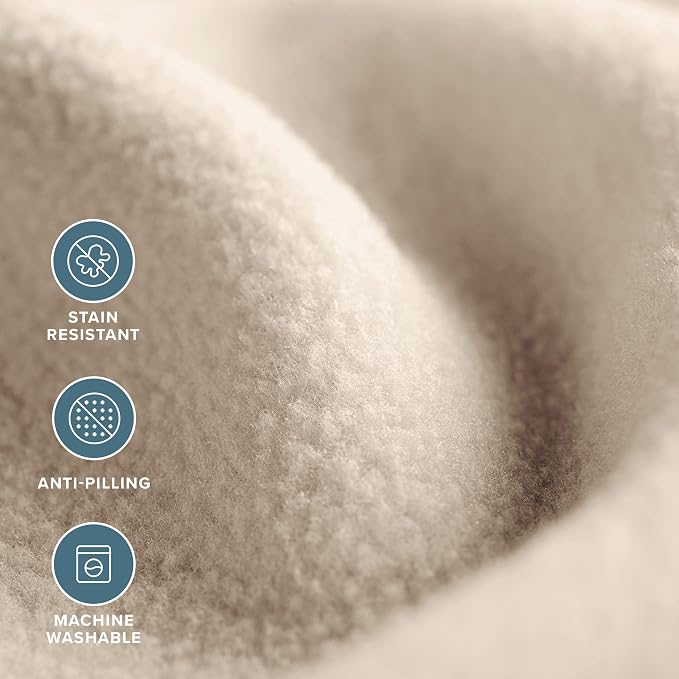 Bare Home Lightweight Polar Fleece Blanket Sand Full/Queen - Image 4