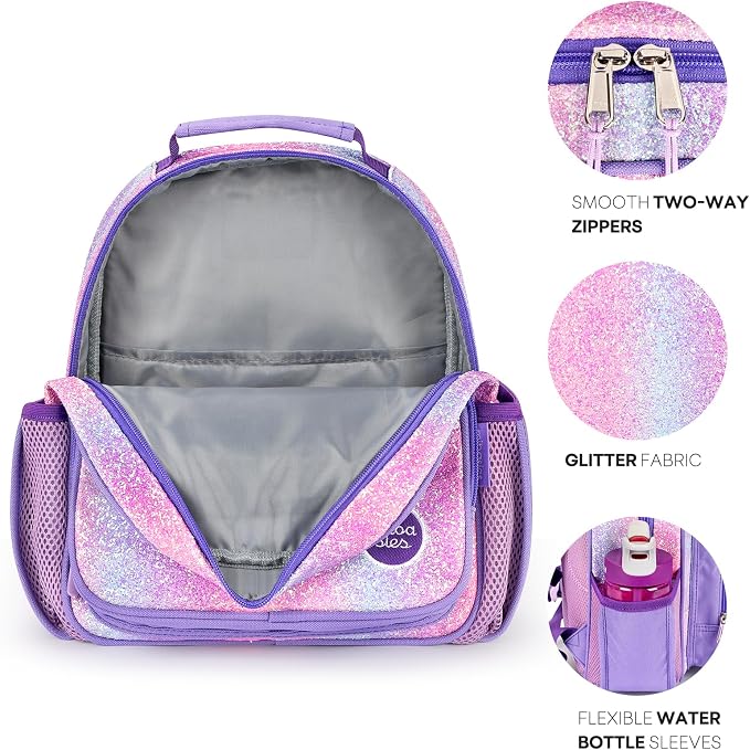 mibasies Toddler Backpack for Girls 2-4: Glitter Kids Backpacks for Girls - Image 2