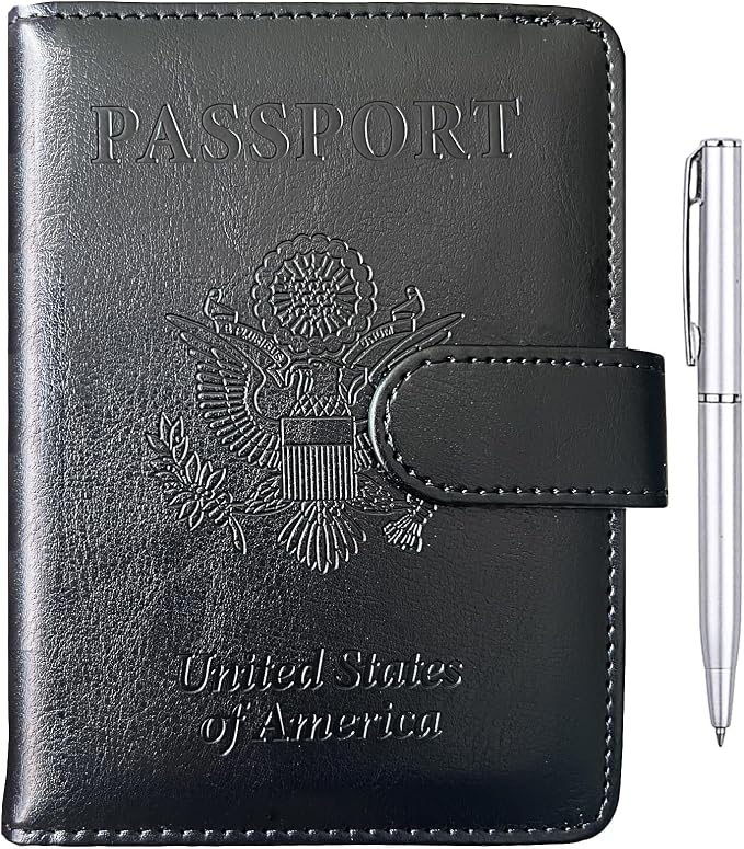 TIGARI Passport Holder for Travel Women Men, PU Leather Waterproof RFID by TIGARI