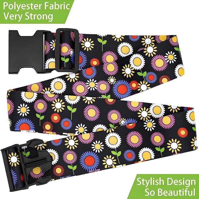 Sunflowers Luggage Straps for Suitcases, Adjustable Luggage Travel Belt to Keep - Image 5