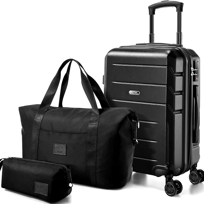 Hoteel Luggage Sets 3 Piece, ABS+PC Hard Shell Expandable Suitcases by HOTEEL