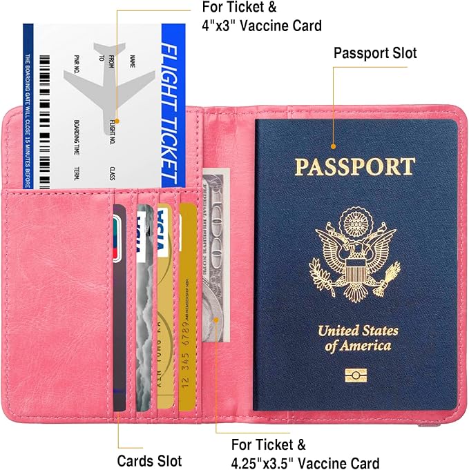 Passport Holder for Travel Passport Cover for Men Passport Wallet Case - Image 3
