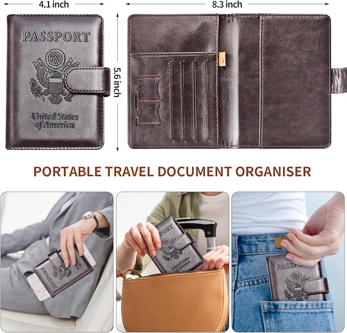 Herain Passport Holder for Travel Cruise Essentials, RFID Passports Book Card - Image 3