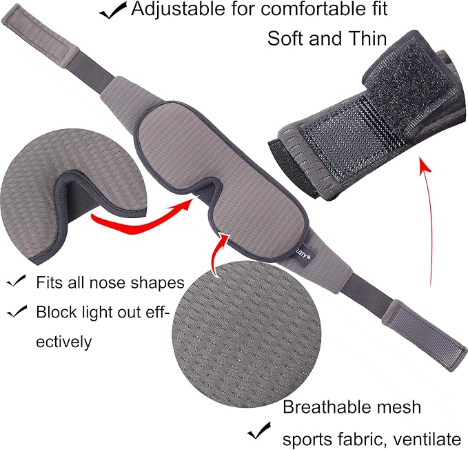 Sleep Mask for Men and Women 3D Contoured Eye Mask Patented Adjustable Light - Image 3