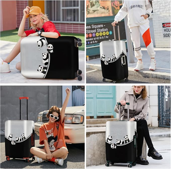 ANNA QUEEN Panda Family Luggage Cover, Cute Panda Design Suitcase Protector - Image 7
