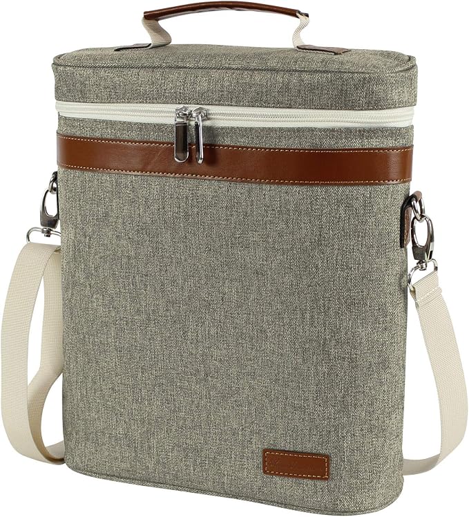 ZORMY 3 Bottle Insulated Wine Tote Cooler Bag, Portable Carrier - Image 2