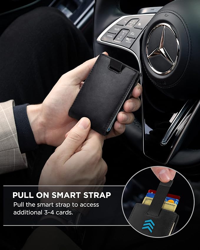 SERMAN BRANDS RFID Blocking Slim Bifold Genuine Leather Minimalist Front Pocket - Image 5