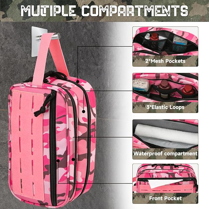 QT&QY Tactical Toiletry Bag For Women Hygiene Bag EDC Military Tool Molle - Image 4