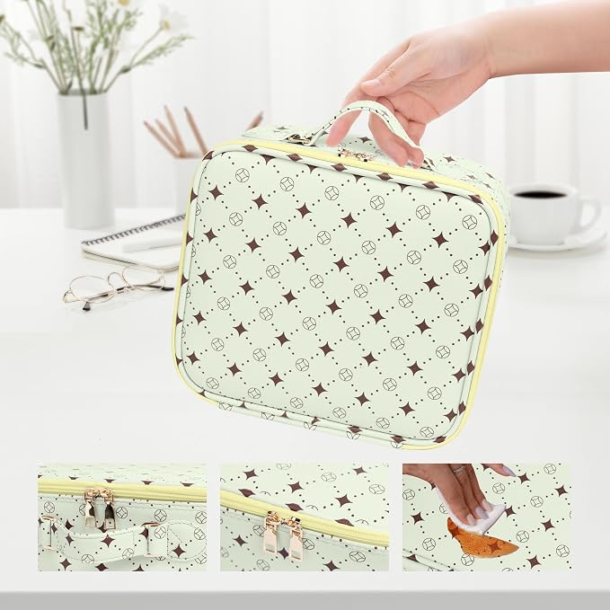 Travel Makeup Bag With 360° rotating LED Mirror, Waterproof cosmetic organizer - Image 2