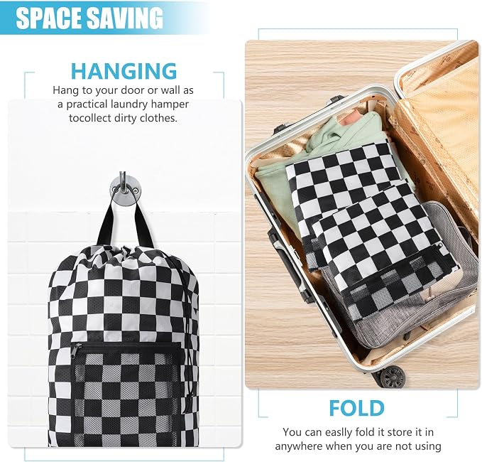 Positive Square Travel Laundry Bag Backpack, Portable - Image 6