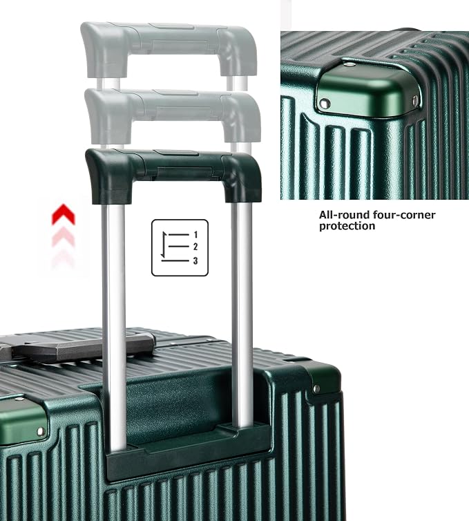 feilario 30in Super Large Captain Aluminum Frame Hardside Spinner Wheels Luggage - Image 6