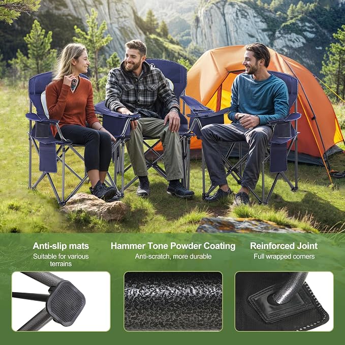 LET'S CAMP Oversized Folding Camping Chair Portable Outdoor Heavy Duty Padded - Image 6