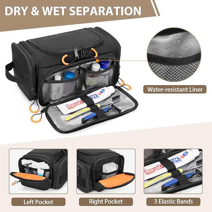 Tactical Toiletry Bag for Men, Hanging Hygiene Bag, Travel Dopp Kit Organizer - Image 2