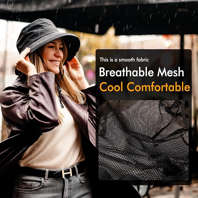 Comhats Rain Hat for Women Waterproof Wide Brim Sun Hats for Ladies UV - Image 4
